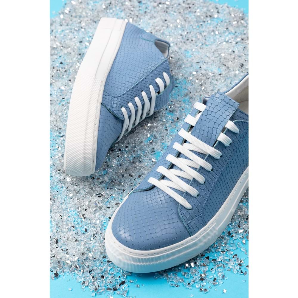 SANLORD HAKİKİ DERİ - KROKO BASKILI - ANATOMİK TABAN SNEAKER