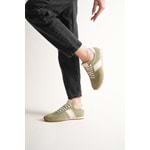 SU YEŞİLİ SÜET-GARNİ BEJ