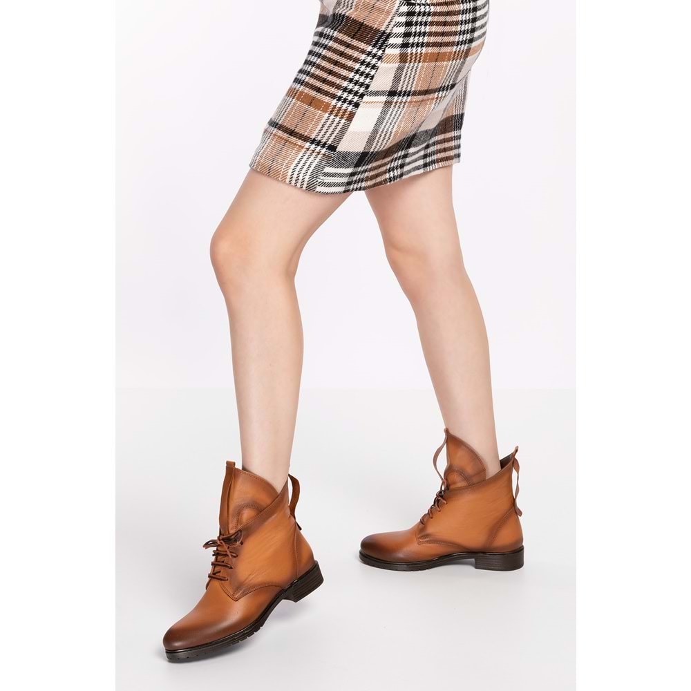 Sanlord HAKİKİ DERİ Anatomik Taban Çift Bağcıklı KADIN Bot